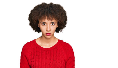 Young hispanic girl wearing casual clothes skeptic and nervous, frowning upset because of problem....