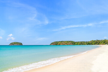 Kata Beach with crystal clear water and island, famous tourist destination and resort area, Phuket, Thailand