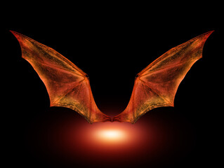 bat wings isolated on  black background