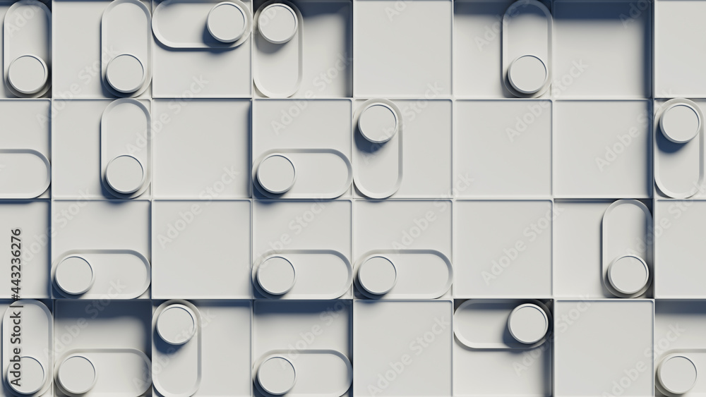 Poster 3d abstract background with repetitive pattern shapes. single colored.