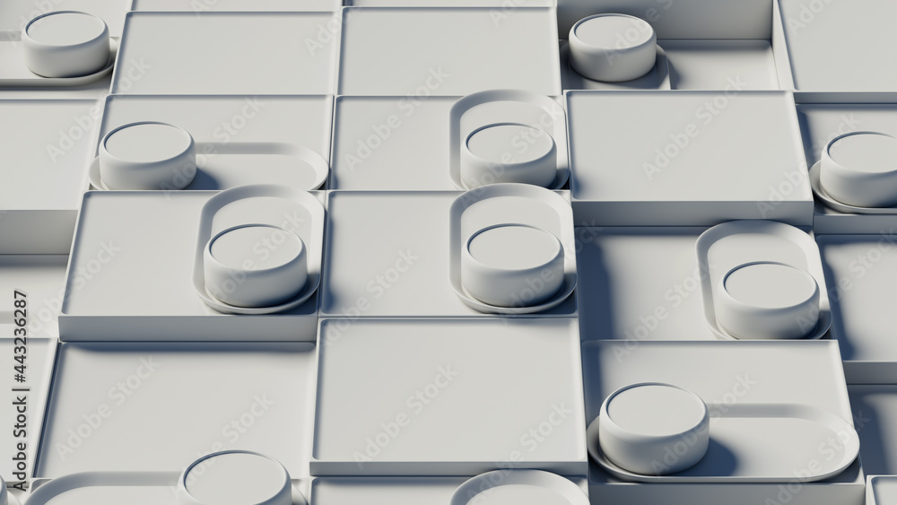 Poster 3d abstract background with repetitive pattern shapes. single colored.