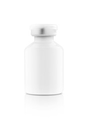 Blank white ceramic bottle for medical product design mock-up isolated on white background