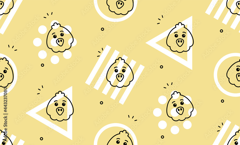 Poster seamless pattern with eagles. icon design. template elements