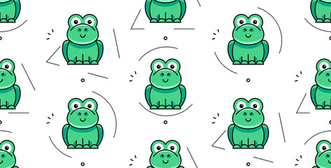 Fototapeta premium Seamless pattern with toads. Icon design. Template elements