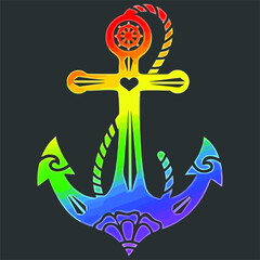 anchor rainbow gay pride lgbt lgbtq wo design vector illustration for use in design and print poster canvas