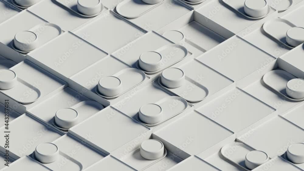 Poster 3d abstract background with repetitive pattern shapes. single colored. isometric camera.