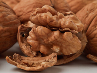 The natural background is made of different types of nuts. super food.