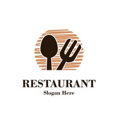 Restaurant logo with spoon and fork