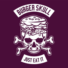 burger skull   and print design vector illustration for use in design and print poster canvas