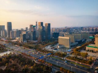 Fototapeta na wymiar Jinan modern city architectural landscape