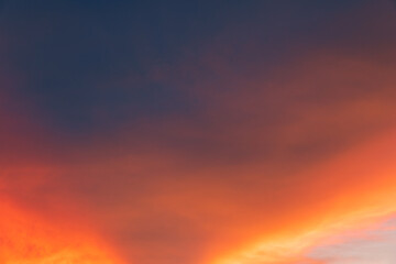 Beautiful sky. Clouds in twilight sky in evening. Colorful sky in twilight time.