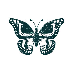 buttlerfly skull craniomaniac or butterfly fan gif sport   poster design vector illustration for use in design and print poster canvas