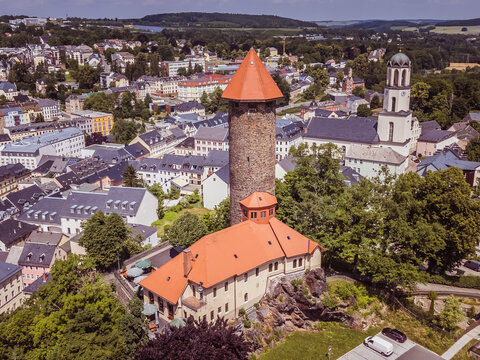Blick auf die Burg Auerbach im Vogtland