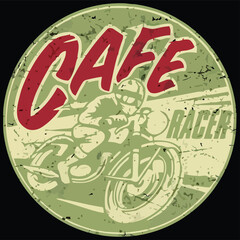 cafe racer motorcycle crewneck sweat   poster design vector illustration for use in design and print poster canvas - obrazy, fototapety, plakaty
