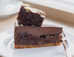 chocolate cake on a plate