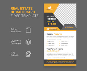 Real estate home dl flyer rack card design template