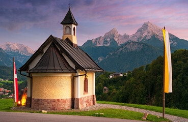 Kirchleitn chapel in the Alps Bavaria Germany