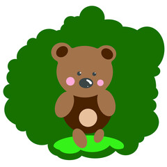 Obraz na płótnie Canvas Cute cartoon teddy bear vector illustration icon isolated 