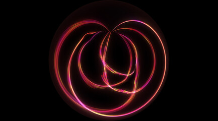 abstract orange red light streaks on black background