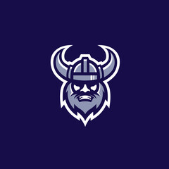 viking head mascot esport logo design