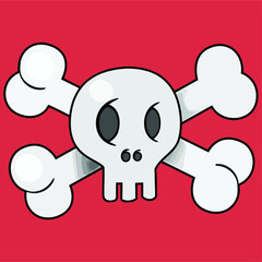 cartoon skull hq wo t   and print design vector illustration for use in design and print poster canvas