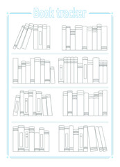 Printable To Read List, Book Tracker, Bullet Journal Planner Insert, Printable Reading List, Book List Printable black and white vector illustration