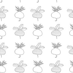 Vector illustration. Doodle sketch of beetroot.