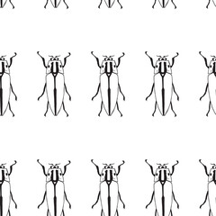Seamless pattern. Vector illustration. Drawing of bugs.
