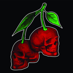 cherry skulls wo artrolled design vector illustration for use in design and print poster canvas