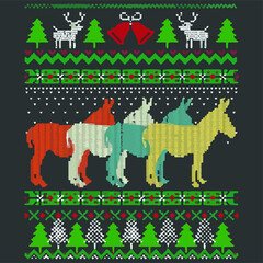 christmas donkey t   and print design vector illustration for use in design and print poster canvas