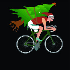 christmas tree bicycle biker idea wo design vector illustration for use in design and print poster canvas