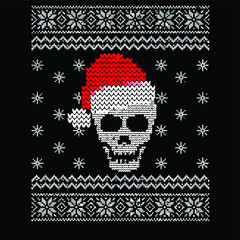 christmas ugly skull design vector illustration for use in design and print poster canvas