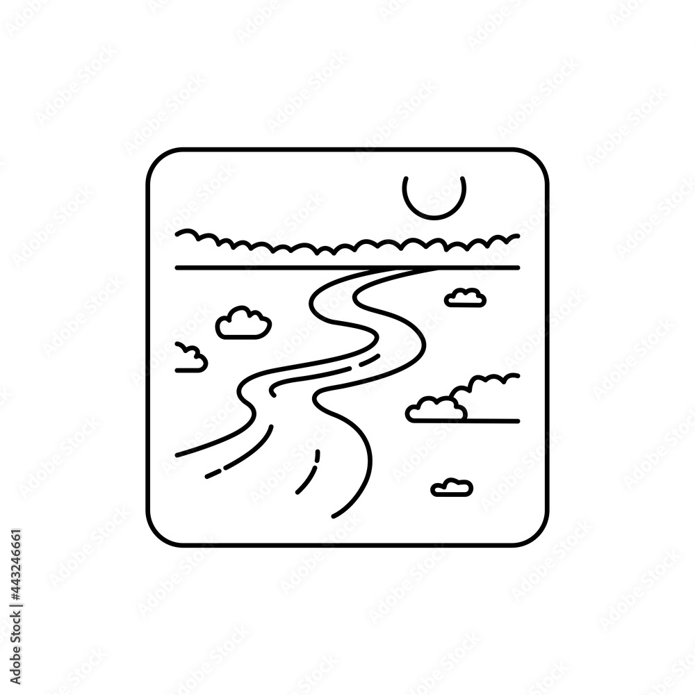 Poster river line color icon. isolated vector element. outline pictogram