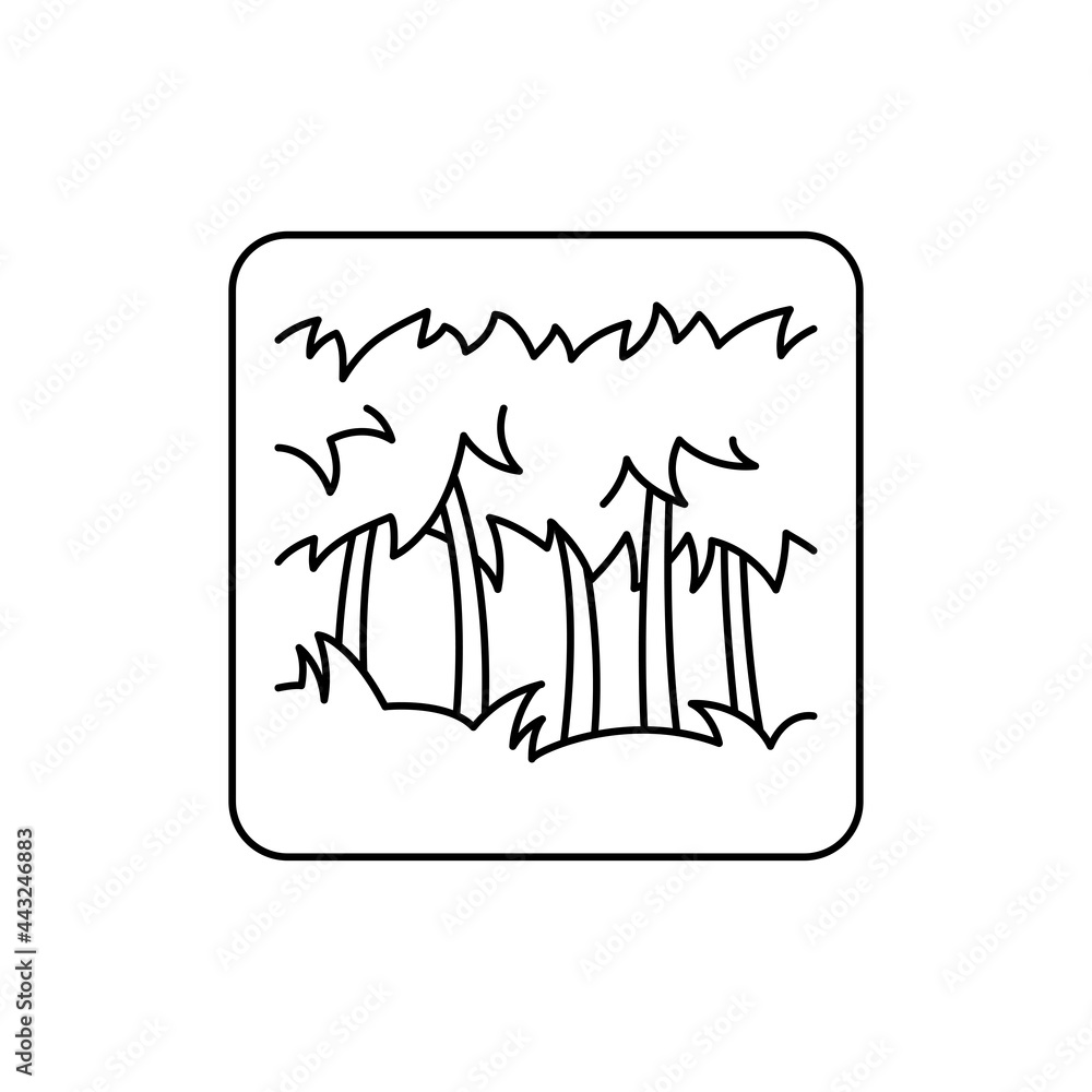 Poster tropical forest line color icon. isolated vector element. outline pictogram