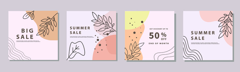 Sale square banner template for social media posts, mobile apps, banners design and web/internet ads