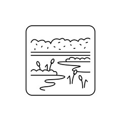 Swamp line color icon. Isolated vector element. Outline pictogram