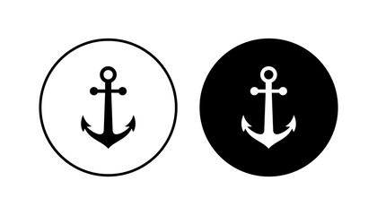 Anchor icon set. Anchor symbol logo. Anchor marine icon.