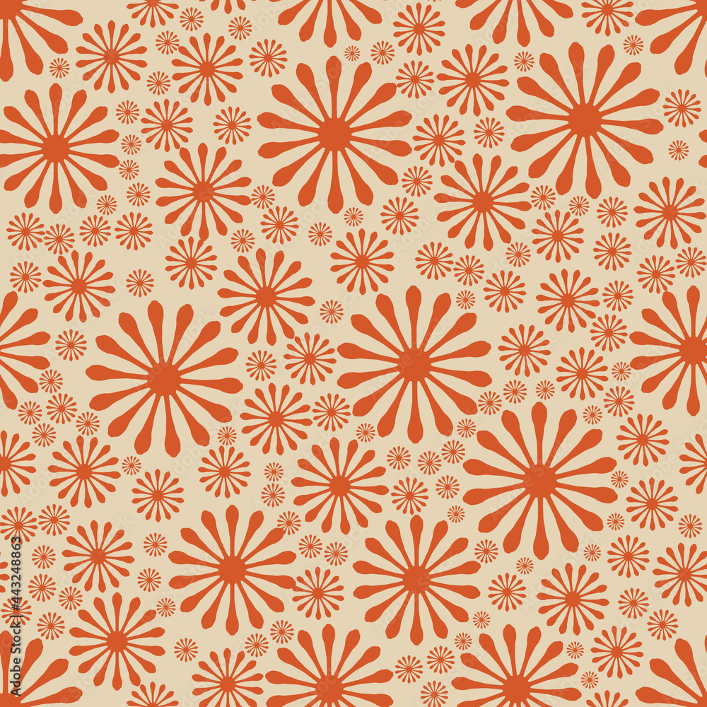 Poster Retro color fantasy print vector seamless repeat pattern print background