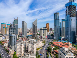Aerial photography of Tianjin urban architectural landscape