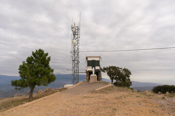 forest guardhouse on the mountain - obrazy, fototapety, plakaty