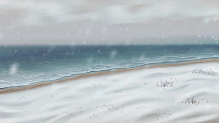 Snow at the beach - Sad Mood