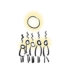 Five people overheated in the sun