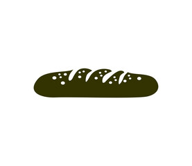 bread icon with black and white color concept