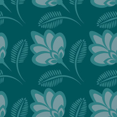 Seamless pattern, endless texture - stylized flowers - graphics. Plants. Design elements