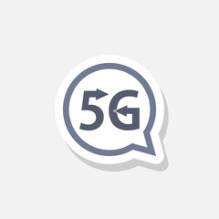 5G new wireless internet wifi connection icon isolated on gray background