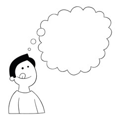 Cartoon man is craving food, vector illustration