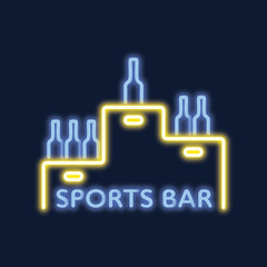 Vector neon logo of a sports bar, pub