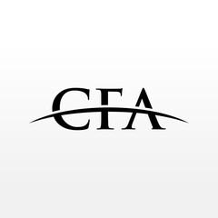 CFA initial overlapping movement swoosh horizon, logo design inspiration company business