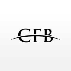 CFB initial overlapping movement swoosh horizon, logo design inspiration company business