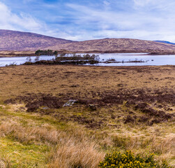 A view towards the Loch of the Armpit on the way to Glencoe, Scotland on a summers day